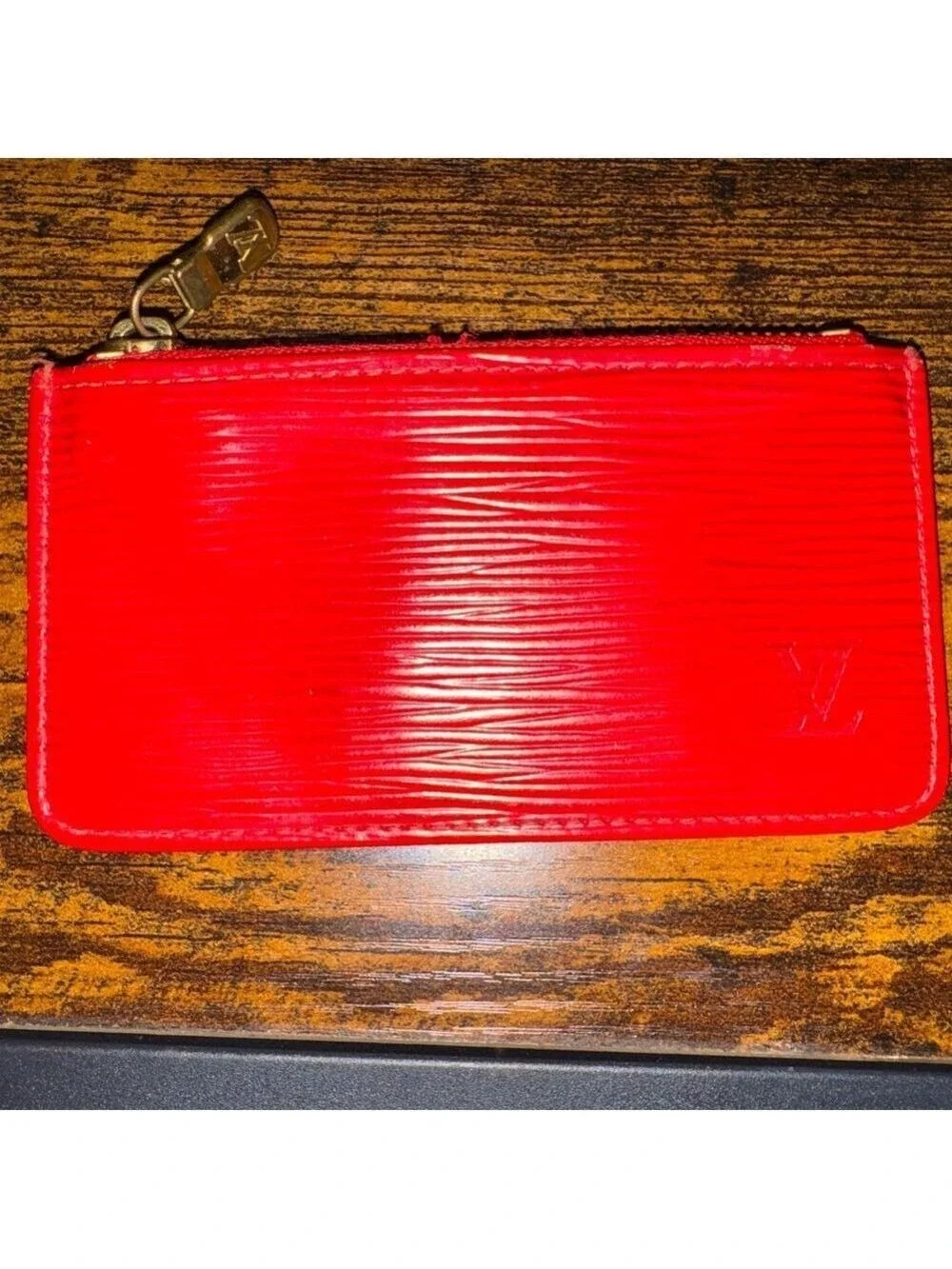 Louis Vuitton Red Epi Leather Pochette Cles